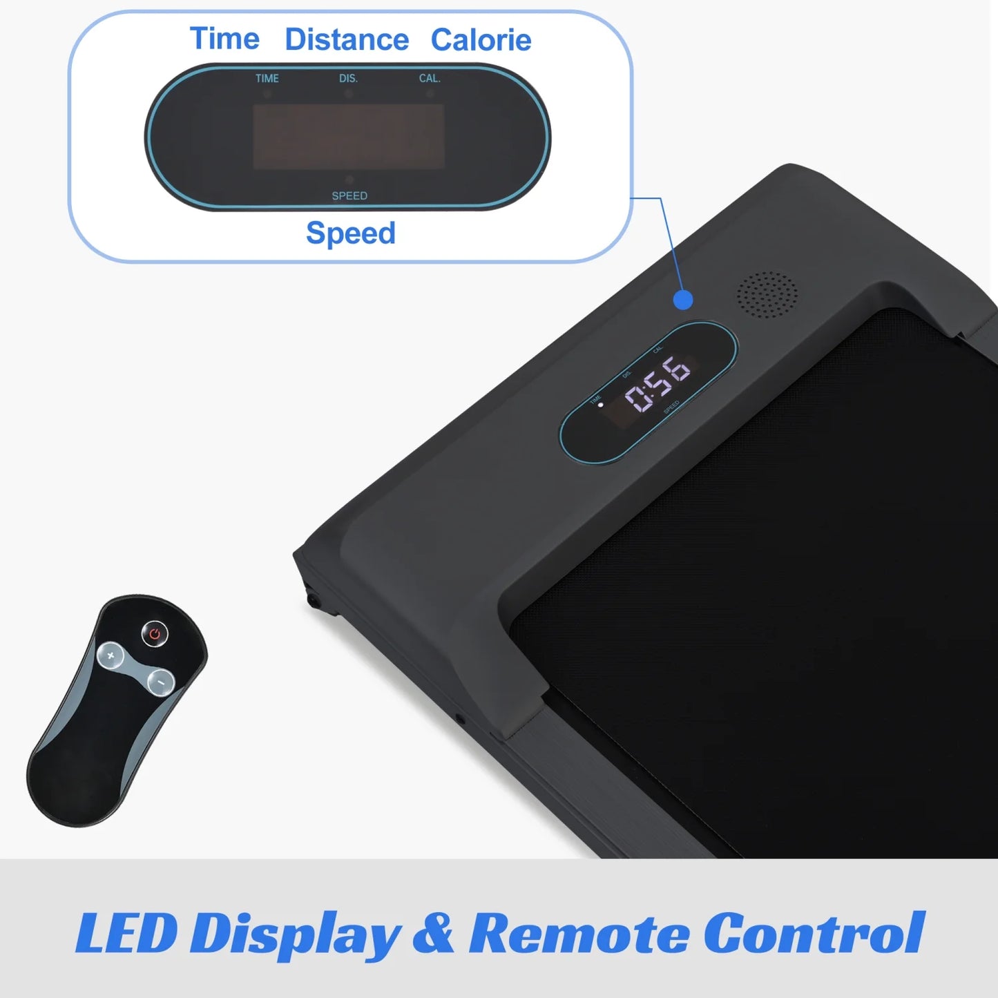 Under Desk Treadmill, Walking Pad Treadmill, Foldable Treadmill Walking Treadmill for Home and Office with Remote Control and Big Display