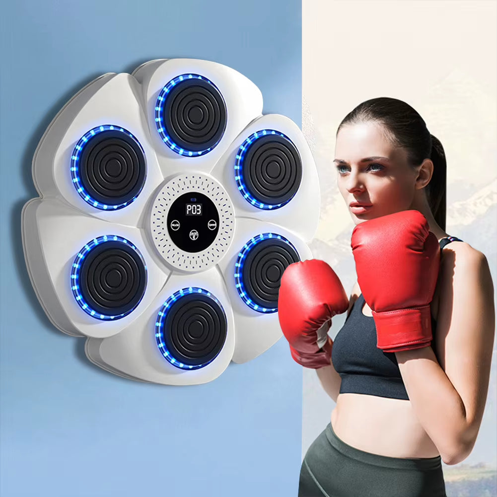 Music Boxing Machine Intelligent Wall Target Bluetooth-Compatible USB Charging Punching Training Machine with RGB Light for Home